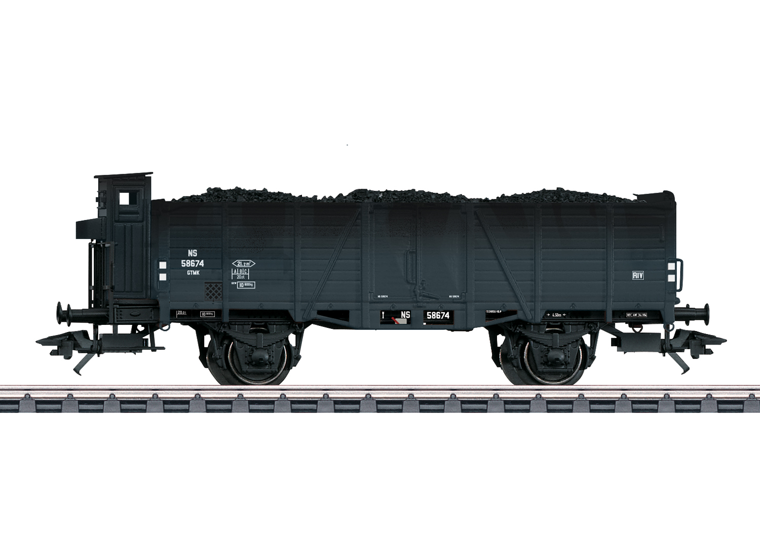46053 Offener Hochbordwagen Om 21 mit Bremserhaus