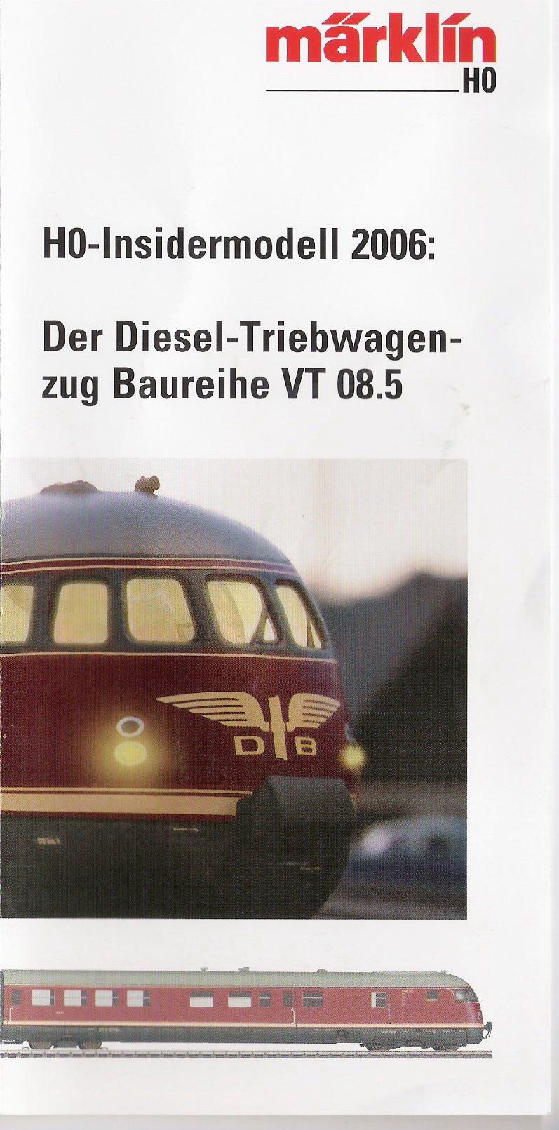 Insider-Modell 2006 - Der Dieseltriebwagenzug der Baureihe VT 08.5 0276560 2005 – Märklin H0-Insider-Modell 2006 – Der Dieseltriebwagen-zug der Baureihe VT 08.5 – Geen (H0)-thumbnail