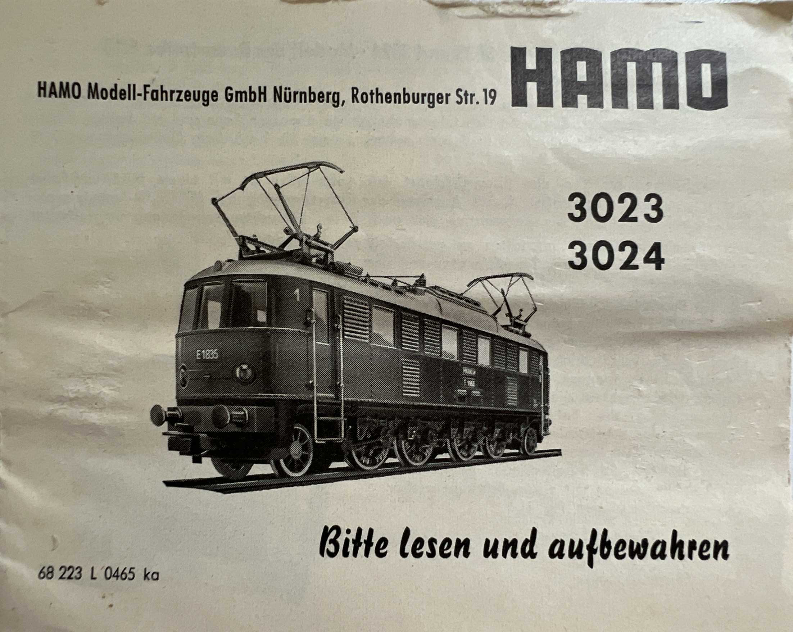 1965 : Bedienungsanleitung Elektrische Schnellzuglokomotive 3023 / 3024 Bedienungsanleitung 3023 3024-thumbnail