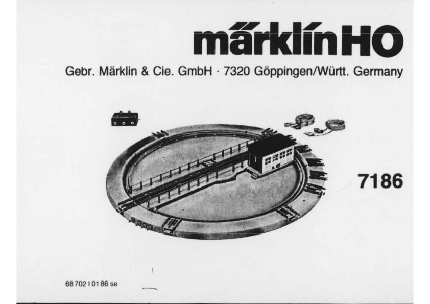 1986 : Bedienungsanleitung Drehscheibe 7186 7186-68702-i-0186-thumbnail